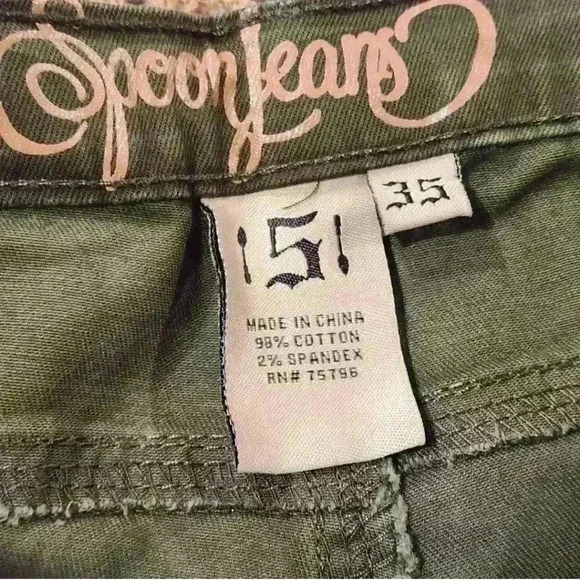 Spoon Jeans Camo Camoflauge Ankle Zip Five-Pocket Style Pants Jeans - Picture 7 of 10